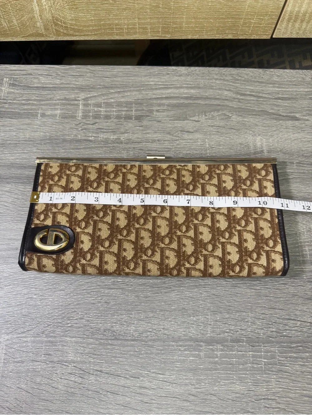 Dior Trotter Vintage Clutch in Brown